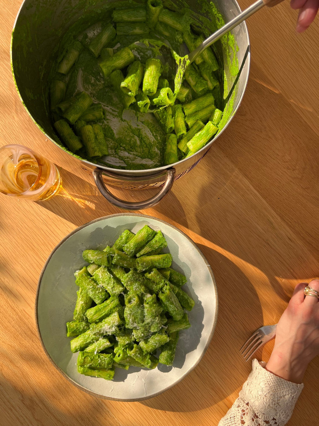 Bright Spring Green Pasta