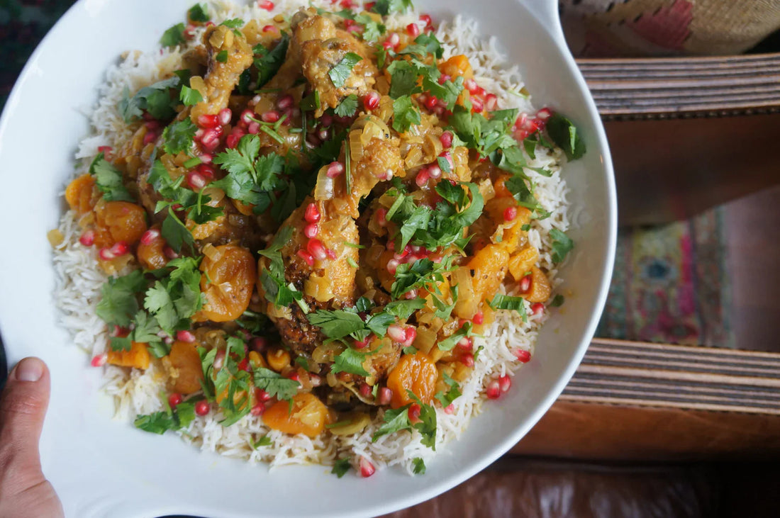 Apricot & pomegranate chicken
