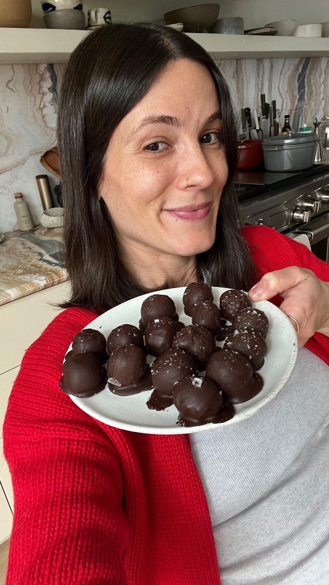 Tahini Hazelnut Chocolate Truffles