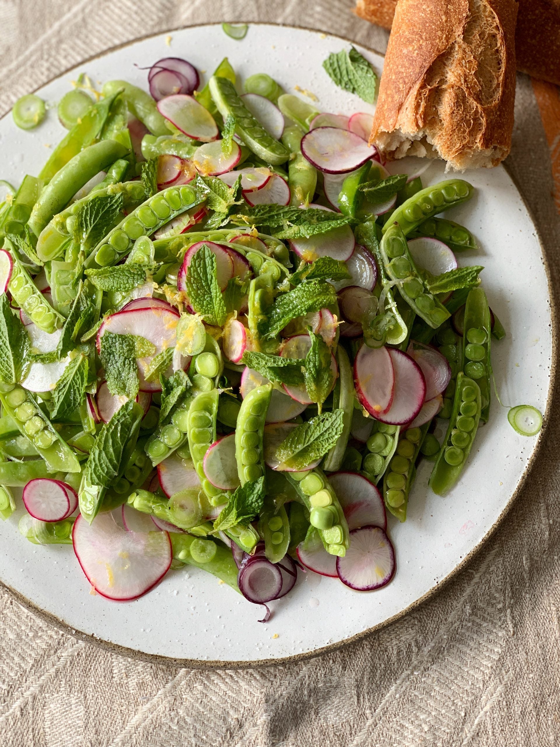 Sugar snap pea salad with lemon and parmesan — Cooks Without Borders