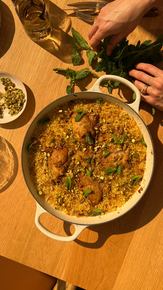 Chicken and Rice with Pistachios and Saffron