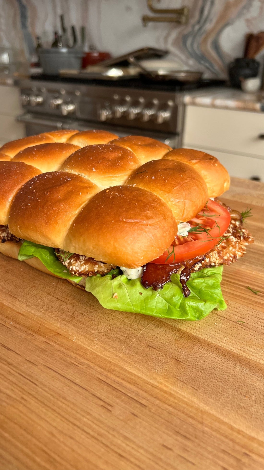 Schnitzel & Dill Pickle BLT Sliders