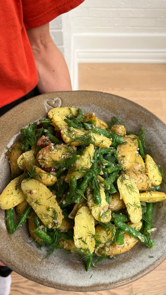 Potato & Green Bean Salad with capers, olives, and dill