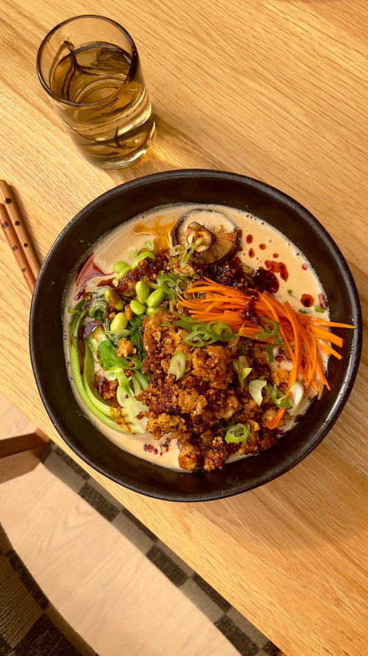 Tomato and Peaches Salad w/ Crispy Quinoa & Lemony Ricotta
