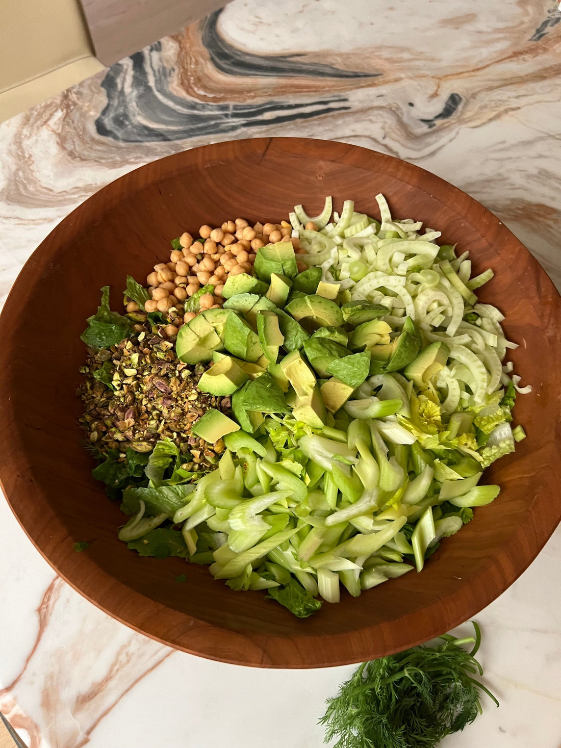Crispy Crunchy Green Salad with all the Dill