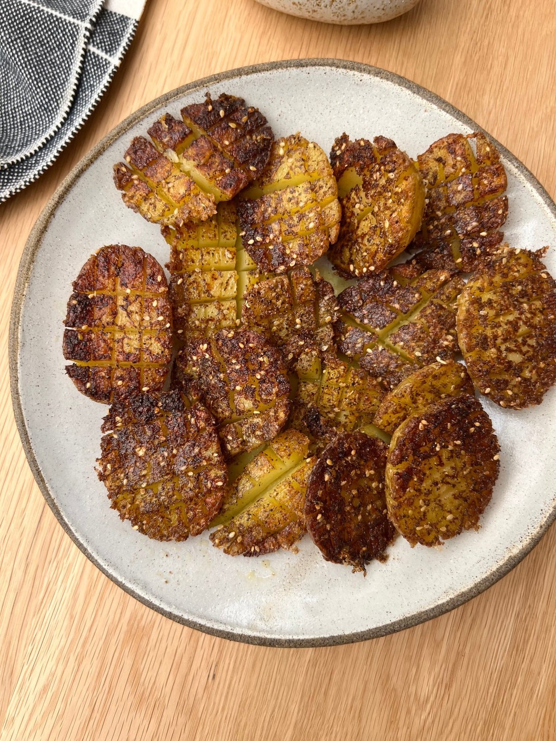 crispy parmesan za'atar potatoes