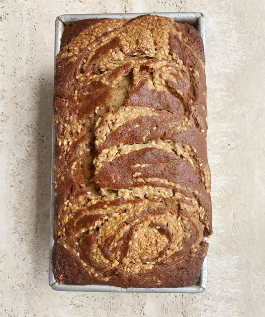 Maple Tahini Swirl Banana Bread