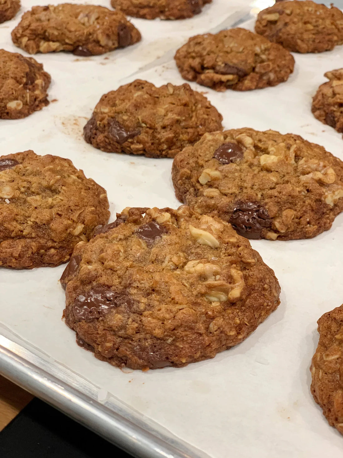 Chocolate Coconut Walnut Oat Cookies