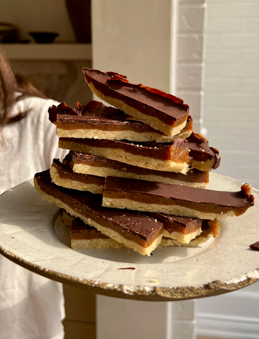 Date and Tahini Caramel “Twix” Bars 