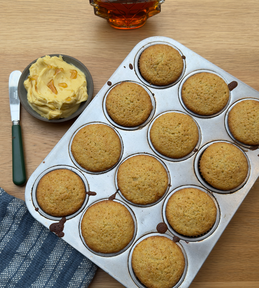 maple olive oil corn muffins