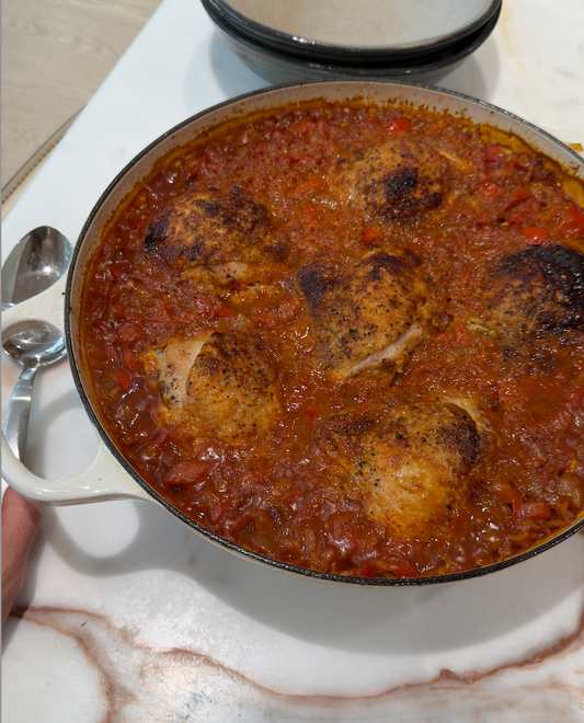 spiced red rice and chicken