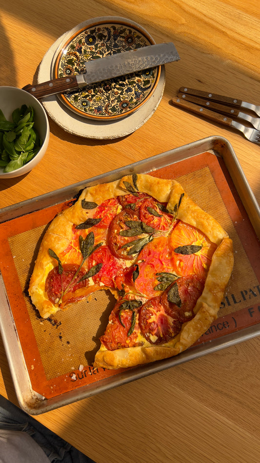 Cheesy Tomato Galette with Crispy Sage