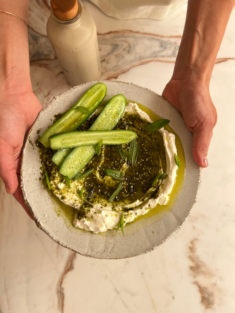 Labneh with Za’atar and Cucumbers Eden Eats