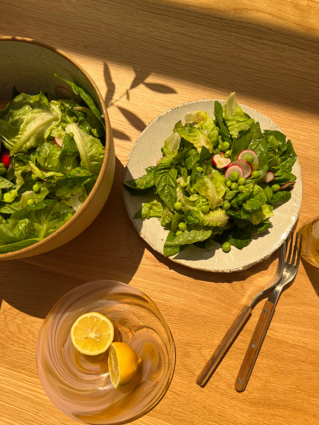 Basil Pea Salad with a Shallot Vinaigrette