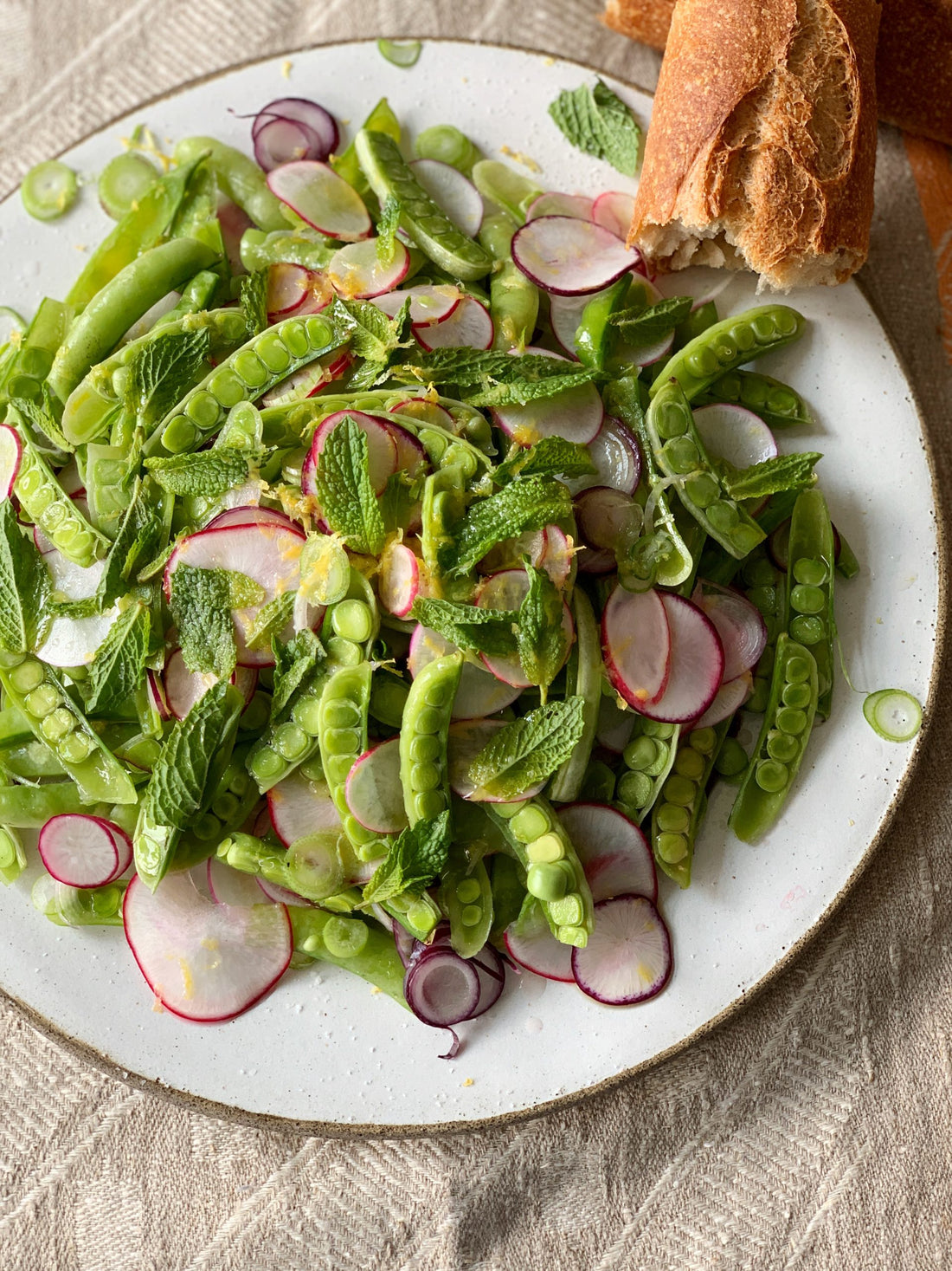 Spring Frittata and Fresh Sugar Snap Pea Salad