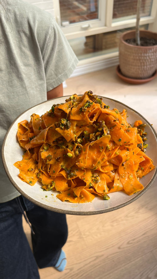 Carrot Ribbon Salad with Pistachio and Tarragon