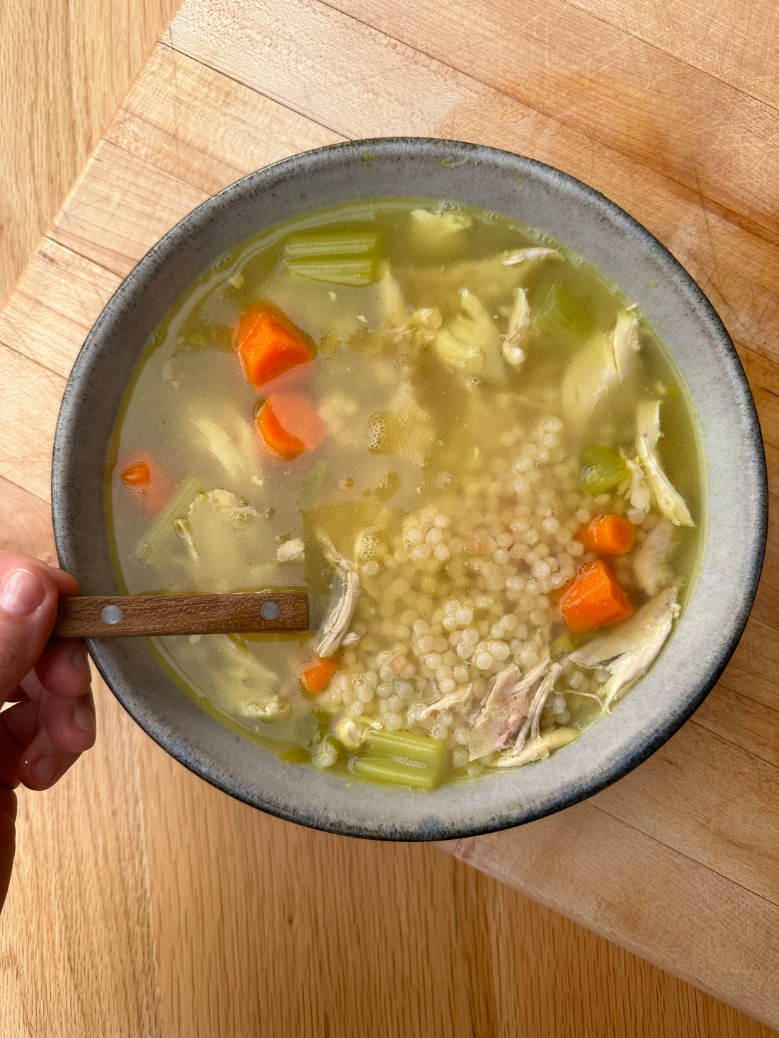 Chicken Soup with Israeli Couscous