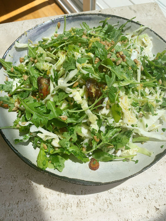 Date & Cabbage & Arugula Salad